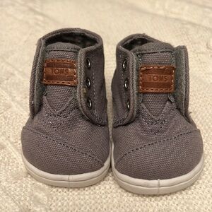 TOMS  Sneaker Hook & Loop Adjustable Gray Baby Shoes